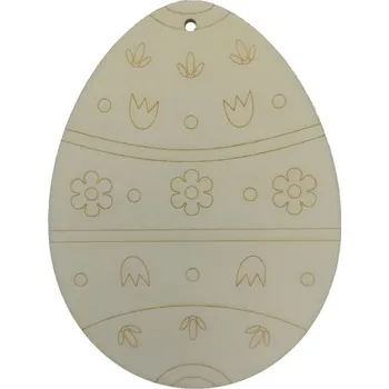 Dřevěná hračka Vajíčko předkreslené kytičky