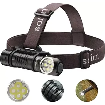 Čelovka Nabíjecí výkonná čelovka Sofirn HS41, 4000 lumenů, s funkcí powerbanky, bez akumulátoru (univerzální čelová svítilna, velký výkon, univerzální využití, režim SOS)