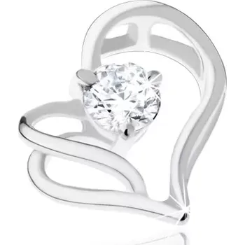 Přívěsek Přívěsek ze stříbra 925, asymetrická kontura srdce, čirý zirkon, výřezy