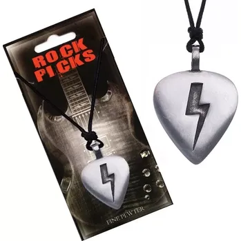 Náhrdelník Náhrdelník se šňůrkou - černý, ploché lesklé trsátko, blesk