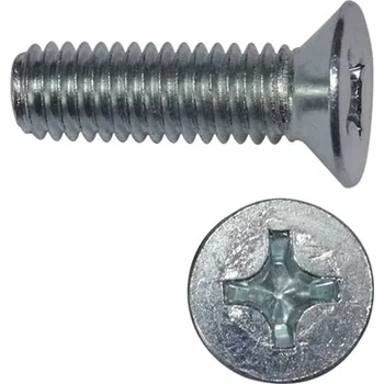Šroub Šroub DIN 965 zápustná hlava s křížovou drážkou PH, pevnost 4.8 pozinkováno ISO 7046