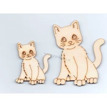 Překližka Výřez z překližky, Z89/2, SEDÍCÍ KOČKA-malá, 3,8x5cm, 1ks