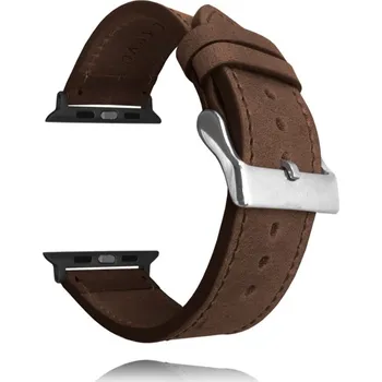 Řemínek na hodinky Hnědý kožený řemínek LAVVU pro APPLE WATCH LSXACX Šířka řemínku pro Apple Watch: 42-44