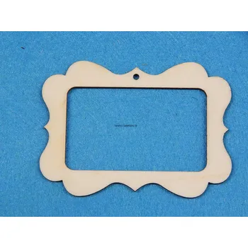 Překližka Výřez z překližky, O72, OZDOBNÝ RÁMEČEK OBDÉLNÍKOVÝ, 8x5,8cm, 1ks