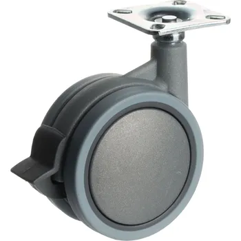 Nábytkové kování Interex design Nábytkové kolečko LUNO 75 mm s brzdou / Šedé 75 mm