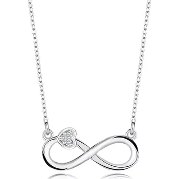 Náhrdelník Náhrdelník ze stříbra 925 - symbol nekonečna, srdce s diamanty
