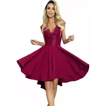 Dámské šaty Numoco dámské šaty Patricia 300-4 vínová XXL (krajkav)