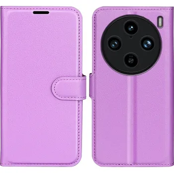 Pouzdro na mobilní telefon Litchi knížkové pouzdro na Vivo X100 Pro 5G - fialové