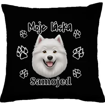 Pánské tričko Polštář bavlněný s potiskem Láska samojed