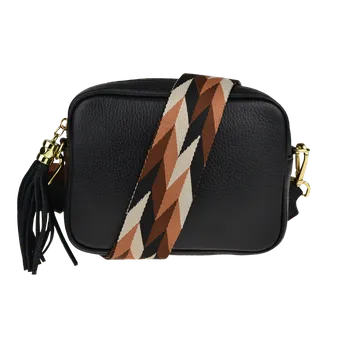 Kabelka NovaKabelka.cz Kožená italská crossbody kabelka Bala Nera s přídavným popruhem IV