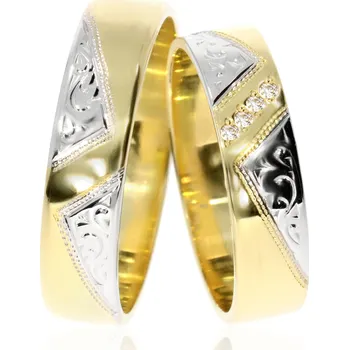 Prsten Zlatnictví Helios Zlaté snubní prsteny L-17 Kameny: Se Zirkony