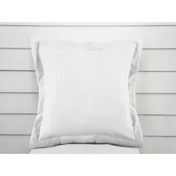 Povlak na polštářek Damaškový povlak na polštář s lemem Atlas Gradl DM-015 Bílý - proužky 8 mm 50 x 50 cm