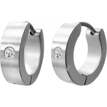 Náušnice Kloubové náušnice z oceli 316L, zrcadlový lesk, čirý zirkonek