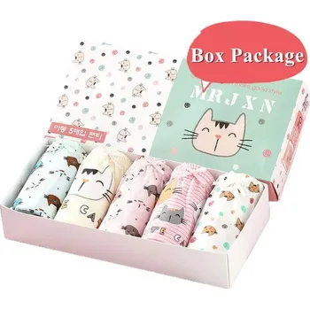 Dívčí spodní prádlo Unicorn (Jednorožci) SADA 5 KS bavlněných dívčích kalhotek (2-14 let) Barva: GS009-Box Package, Velikost: 70 (6-7 let)