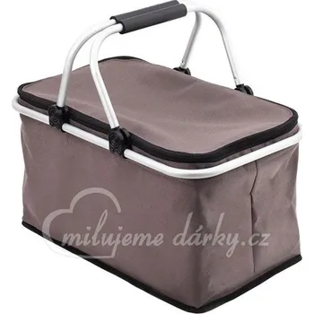 Větší skládací nákupní / piknikový termokošík, šedý