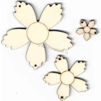 Překližka Výřez z překližky, K05/2, KYTKA VIII.-střední, 4,4cm, 1ks