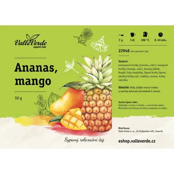 Čaj Valle Verde Ananas/Mango 50 g sypaný čaj