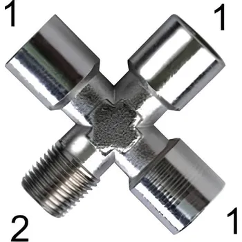 Fitinka Pneumatics & Hydraulics X-šroubení s vnitřními závity G1/4" a vnějším závitem R1/4"