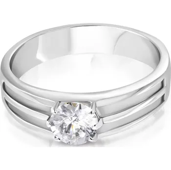 Prsten Prsten z chirurgické oceli - tři tenké kroužky se zirkonem uprostřed - Velikost: 49