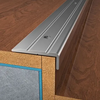 Podlahová lišta BOHEMIA PROFIL Schodový profil 80/3, stříbrný, hliníkový, 9 × 25 × 2700 mm, vrtaný 80301