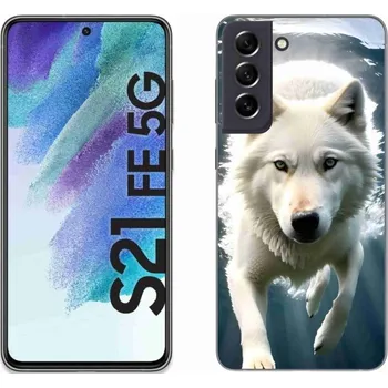 Pouzdro na mobilní telefon Gelový kryt mmCase na Samsung Galaxy S21 FE 5G - bílý vlk