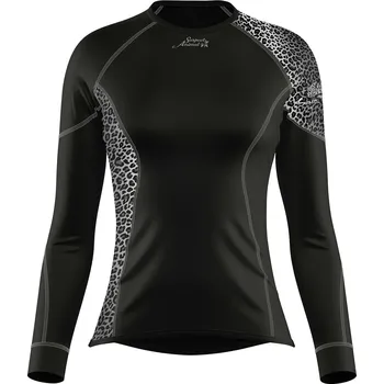 Dámské termoprádlo Dámské funkční triko dlouhý rukáv LEO černá/šedá Bamboo Ultra