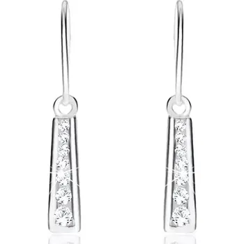 Náušnice Visací lichoběžníkové náušnice s čirými zirkony, stříbro 925