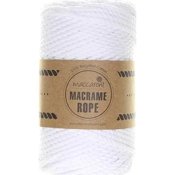 Příze Maccaroni Rope 4 mm bílá 401