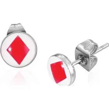 Náušnice Puzetové ocelové náušnice s karetní symbolem