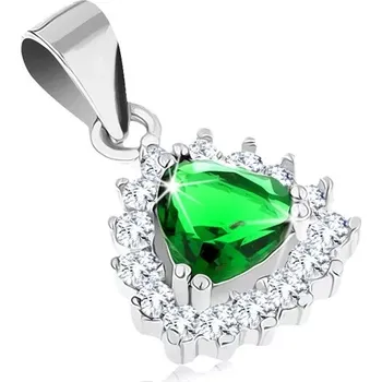 Přívěsek Přívěsek ze stříbra 925 se zeleným zirkonovým trojúhelníkem, blýskavá obruba