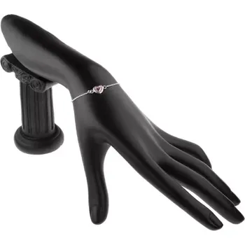 Náramek Stříbrný náramek 925 - růžové srdce s výplní a zirkonky