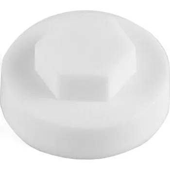 Vrut Krytka pro šestihran s límcem bílá - M5/8mm