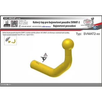 Tažné zařízení Kulový čep Bajonet SVMAT-2 do max 3500kg, SVC Group