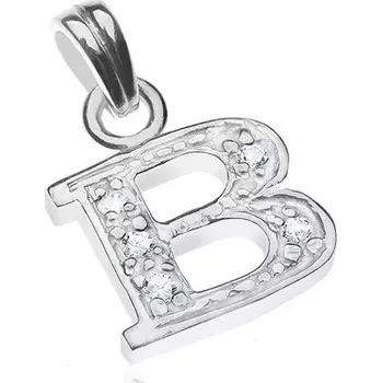 Přívěsek Přívěsek ze stříbra 925 - tvar tiskacího B, vykládáno zirkony