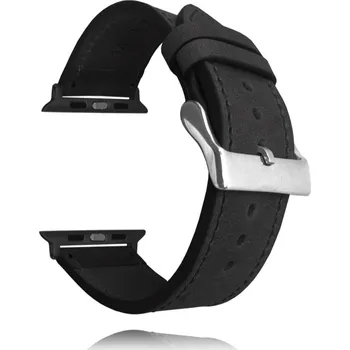 Řemínek na hodinky Černý kožený řemínek LAVVU pro APPLE WATCH LSXABX Šířka řemínku pro Apple Watch: 38-40