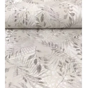 Loneta dekorační látka palmové listy béžové | RTex