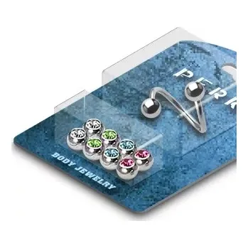 Piercing Piercing do obočí twist - kulička se zirkonem - sada