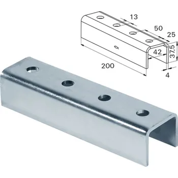 Stavební profil Spojka profilů SV 41U FUF OC 41 L4 pro profil ST 41/41
