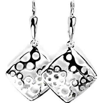 Náušnice Stříbrné visací náušnice čtverec s květinami - NK20/928 (Náušnice visací náušnice)