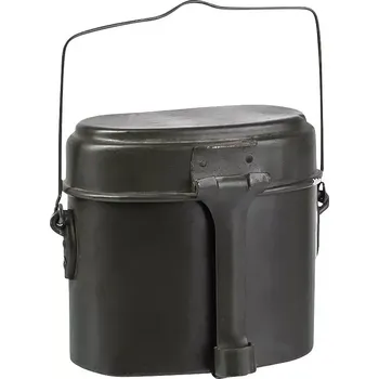 Kempingové nádobí Ešus LEDVINA hliník dvoudílný orig. RUMUNSKO (Originální 2-dílný ešus používaný Rumunskou Armádou.)