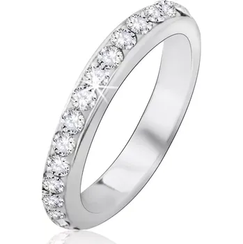 Prsten Stříbrný prsten 925 se zasazenými čirými kamínky - Velikost: 59