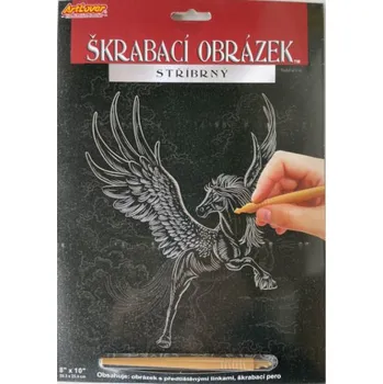 Škrabací obrázek stříbrný 20x25 cm - Pegas 1