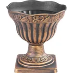 Květináč Antik s podstavcem 30x30cm zlatý, metalický efekt
