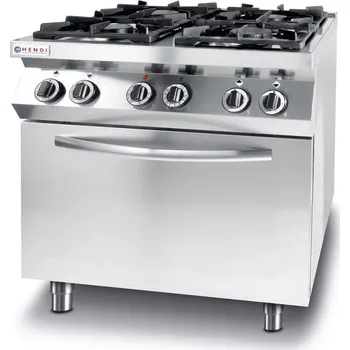 Sporák Hendi 225882 Plynový sporák Kitchen Line - 4 hořáky s konvektomatem