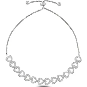 Náramek Olivie Stříbrný náramek SRDCE 8442 Ag 925; ≤6,4 g.