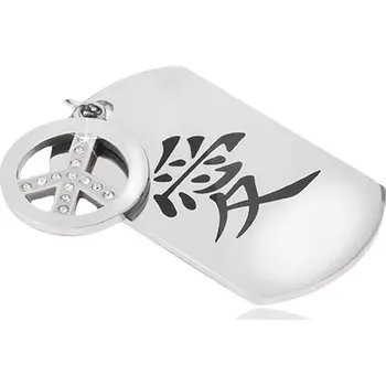 Přívěsek Ocelový přívěsek, známka s čínským symbolem lásky, znak míru