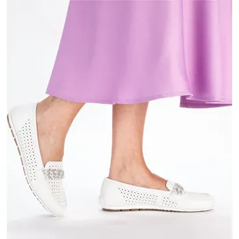 Dámské mokasíny Dámské mokasíny 46885-80 Rieker bílé Barva: weiss, Velikost: 38