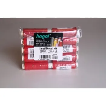 Nástroj na niť a příze Nit režná-knoflíková 50 m červená