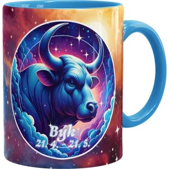 Hrnek zvěrokruhu - Býk Nebesky modrá