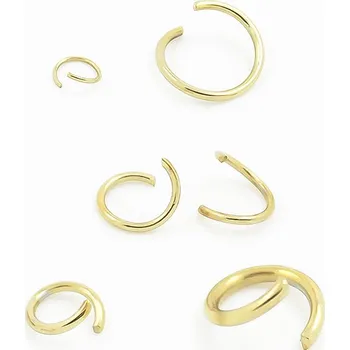 Materiál na výrobu šperku Light Gold Spojovací kroužky z chirurgické oceli - 5 x 0,8 mm / Light Gold SL / 1Ks